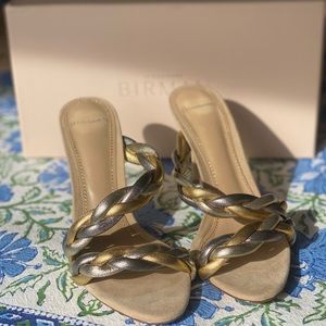 Alexandre Birman Selena Metallic Heels Sz 37